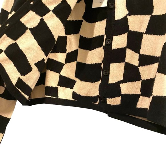 Pretty Garbage Geometric Affair Cardigan Black and White S - Picture 5 of 7